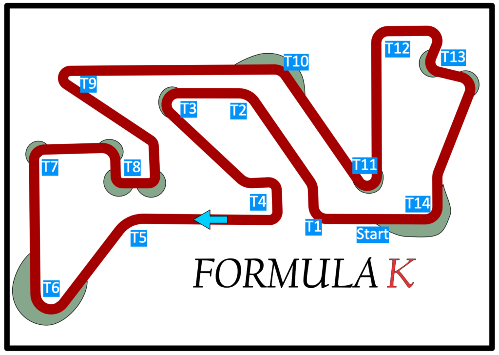 Circuit layout of Formula-K Karting Track in Benoni, Gauteng