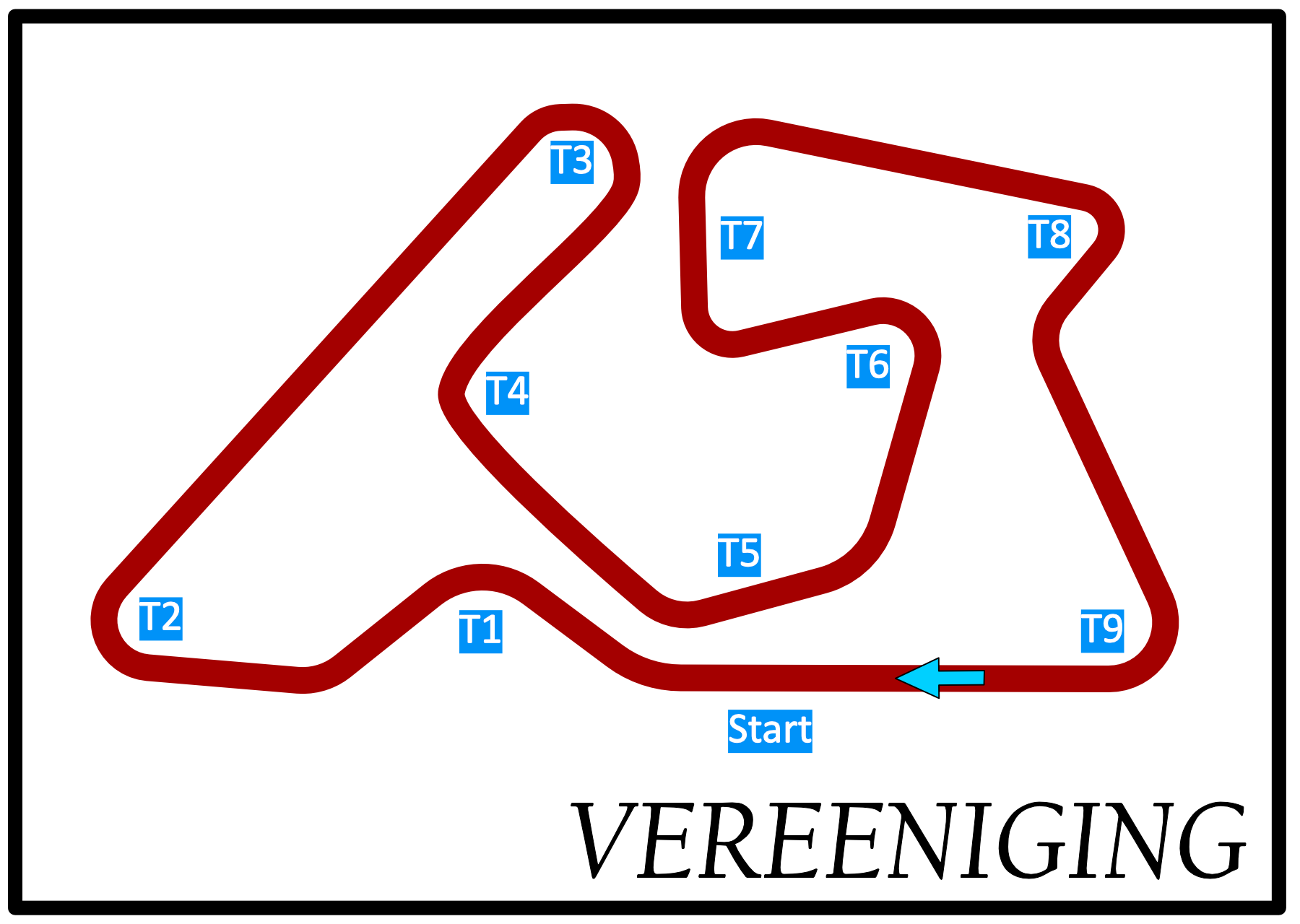 Circuit layout of Vereeniging Karting Track in Gauteng